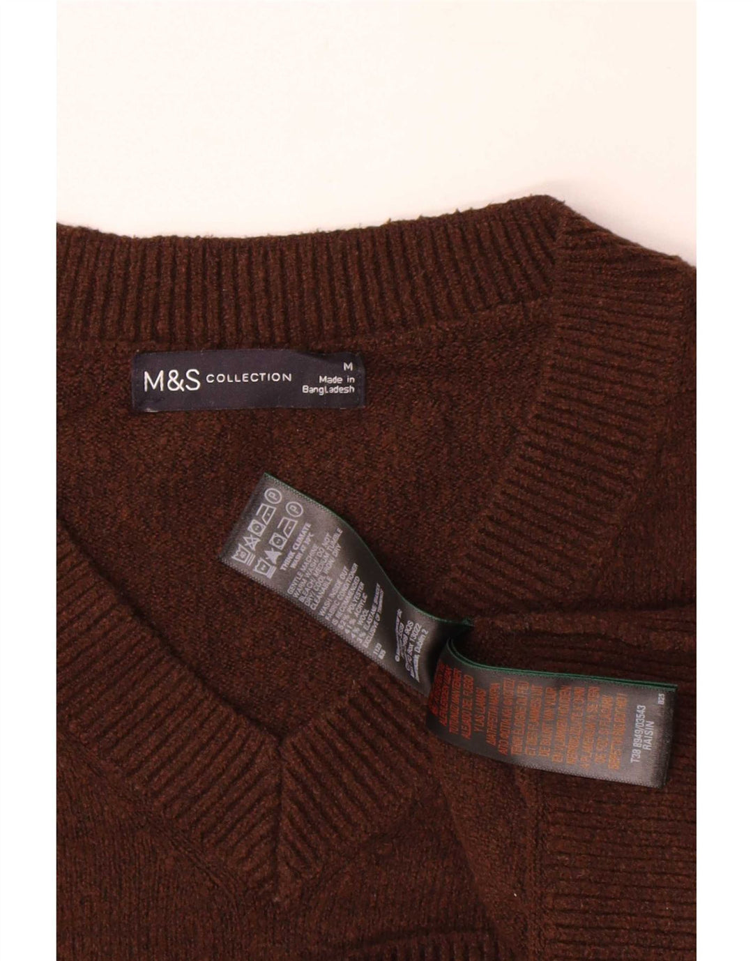Marks & Spencer Damen-Pullover in Übergröße mit V-Ausschnitt, Gr. 14, Mittelbraun