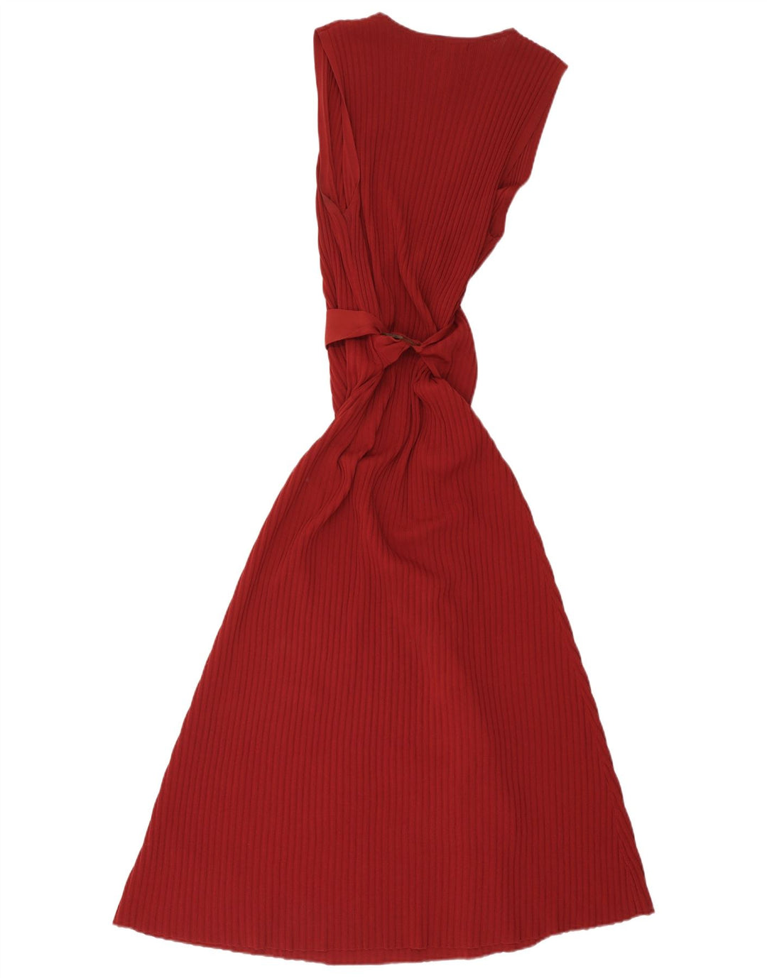 Massimo Dutti Damen Ärmelloses Maxikleid UK 12 Mittelrote Viskose