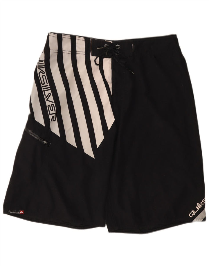 Quiksilver Herren-Badeshorts mit Grafik, Mittelschwarzes Farbblock-Polyester