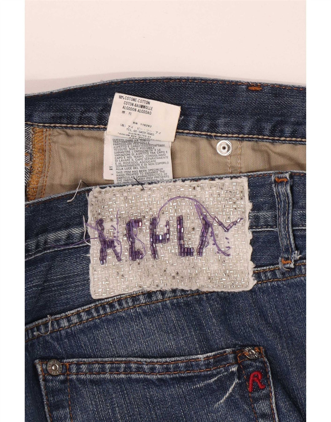 Replay Damen Straight Jeans W32 L34 Blaue Baumwolle