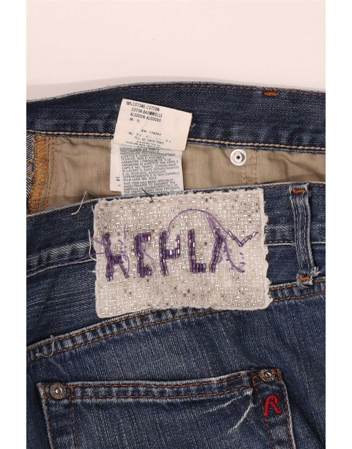 Replay Damen Straight Jeans W32 L34 Blaue Baumwolle