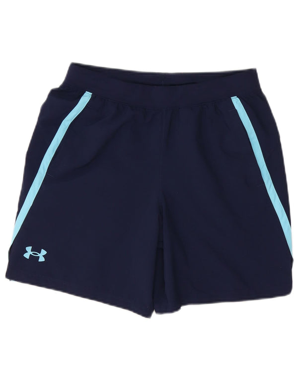 Under Armour Sportshorts für Jungen, 11–12 Jahre, groß, Marineblau, Farbblock