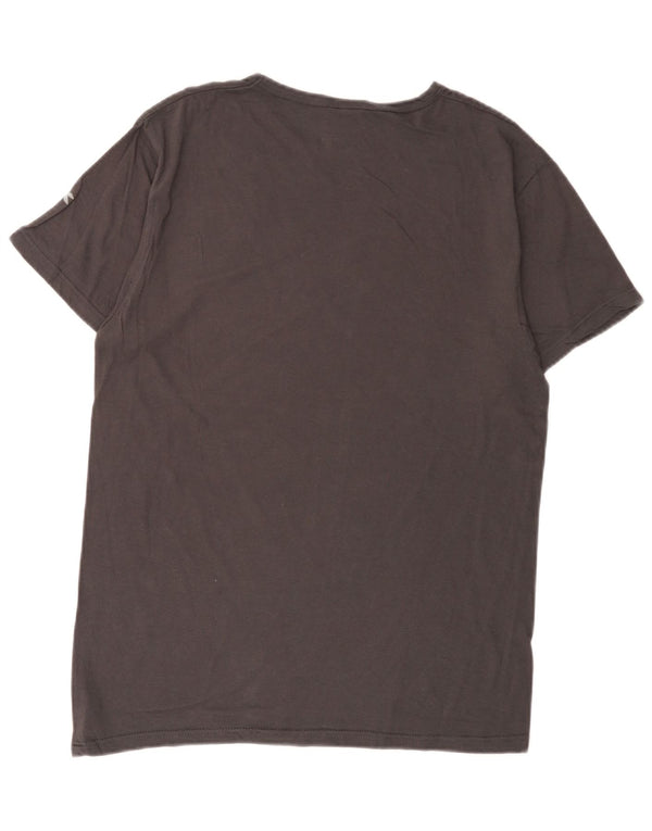 Diadora Damen T-Shirt Top UK 16 Large Grau Baumwolle