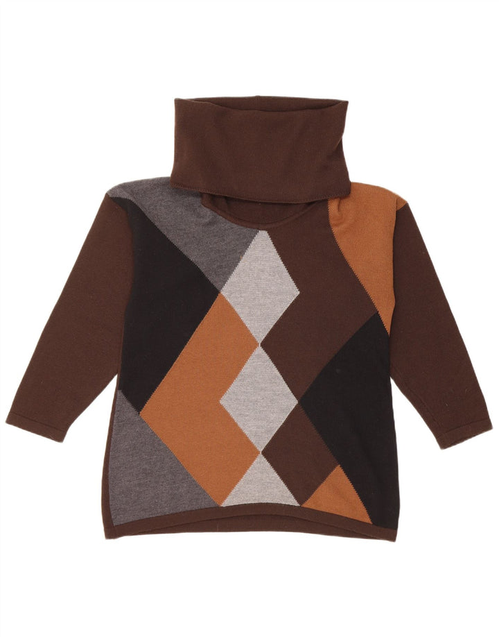 Luisa Spagnoli Damen-Pullover mit Rollkragen, Gr. 14, Mittelbraun
