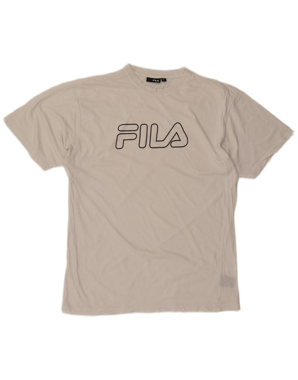 FILA Herren Grafik-T-Shirt-Oberteil XL aus weißer Baumwolle