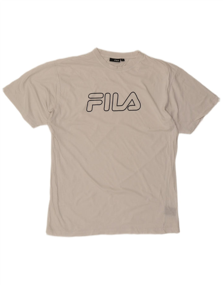FILA Herren Grafik-T-Shirt-Oberteil XL aus weißer Baumwolle