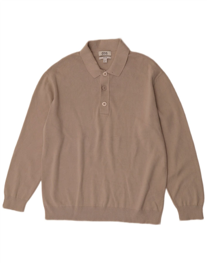Cos Herren-Pullover mit Rollkragen, entspannter Rollkragenpullover, mittelbeige Baumwolle