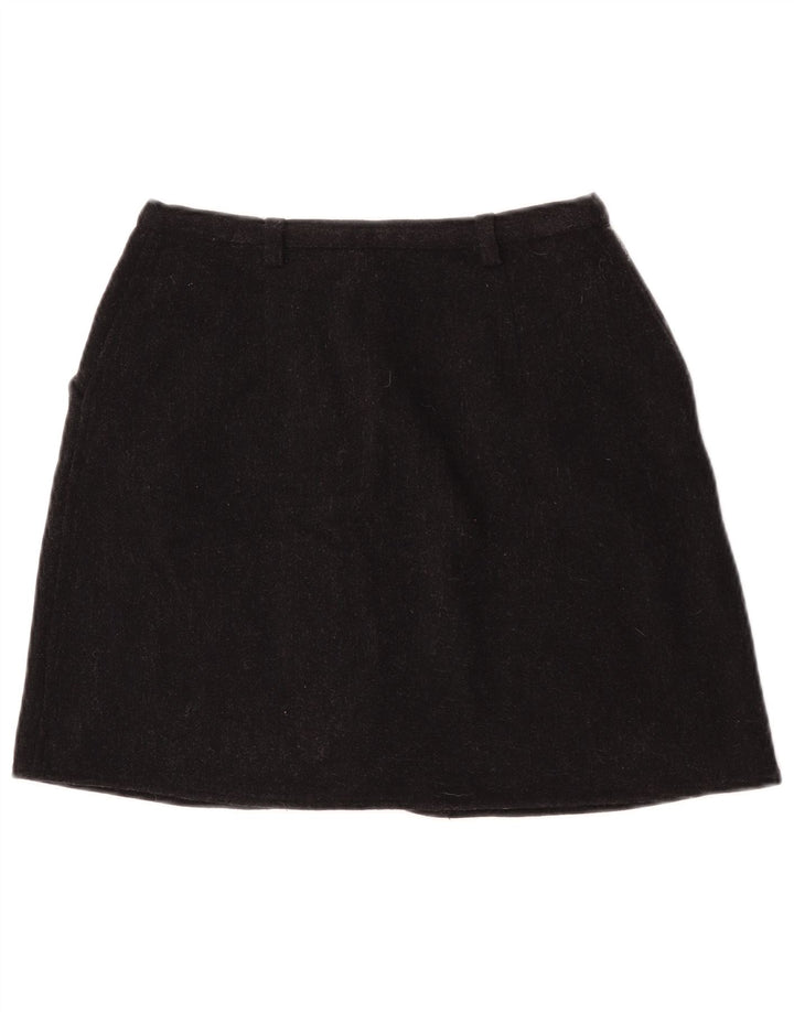 Armani Jeans Damen Minirock UK 14 Medium W27 Schwarze Wolle