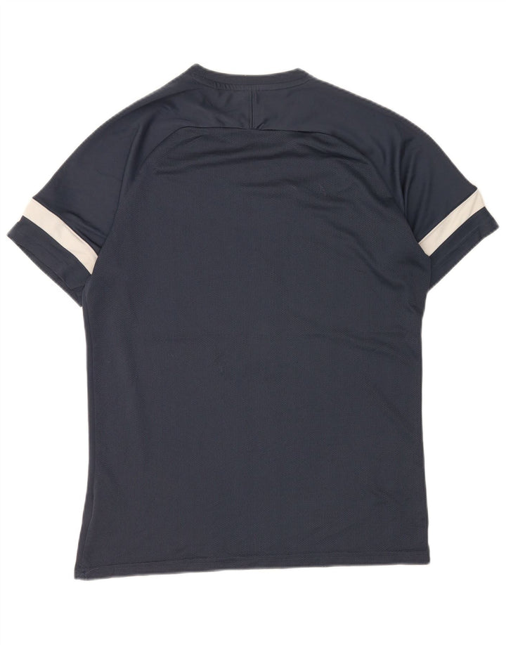 Nike Herren Dri Fit T-Shirt-Oberteil, groß, marineblaues Farbblock-Polyester