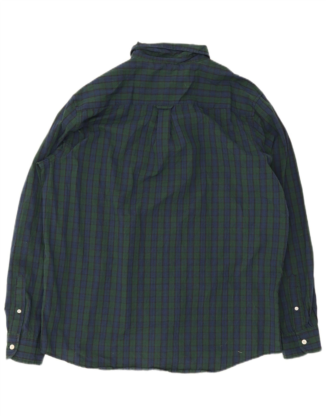 Chaps Herrenhemd XL, marineblau, kariert, Baumwolle