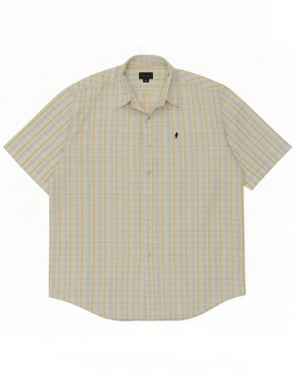 Marlboro Classics Herren Kurzarmhemd 3XL Gelb kariert