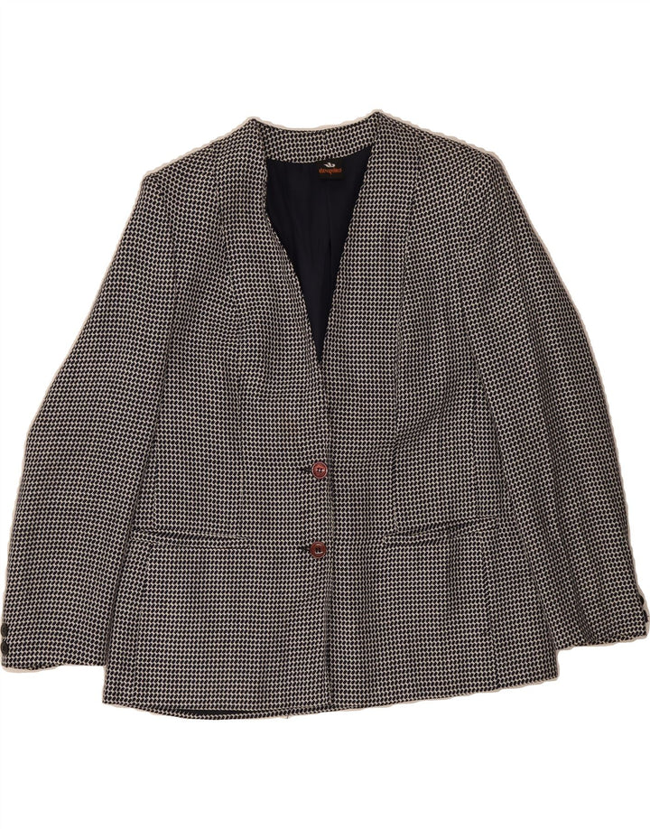 ELENA MIRO Womens 2 Button Blazer Jacket UK 18 XL Black Houndstooth Vintage ELENA MIRO and Second-Hand ELENA MIRO from Messina Hembry 