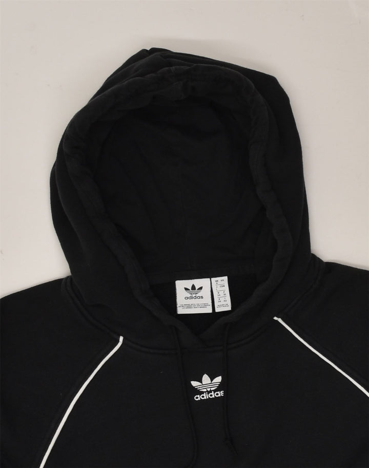 ADIDAS Womens Graphic Hoodie Jumper UK 8 Small Black | Vintage Adidas | Thrift | Second-Hand Adidas | Used Clothing | Messina Hembry 