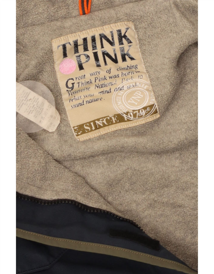 Think Pink Damen-Parka mit Kapuze, UK 14, mittelmarineblaue Baumwolle