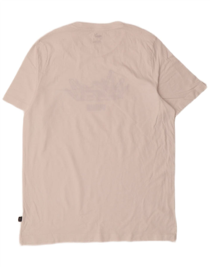 Puma Herren Grafik T-Shirt Top Mittelweiß