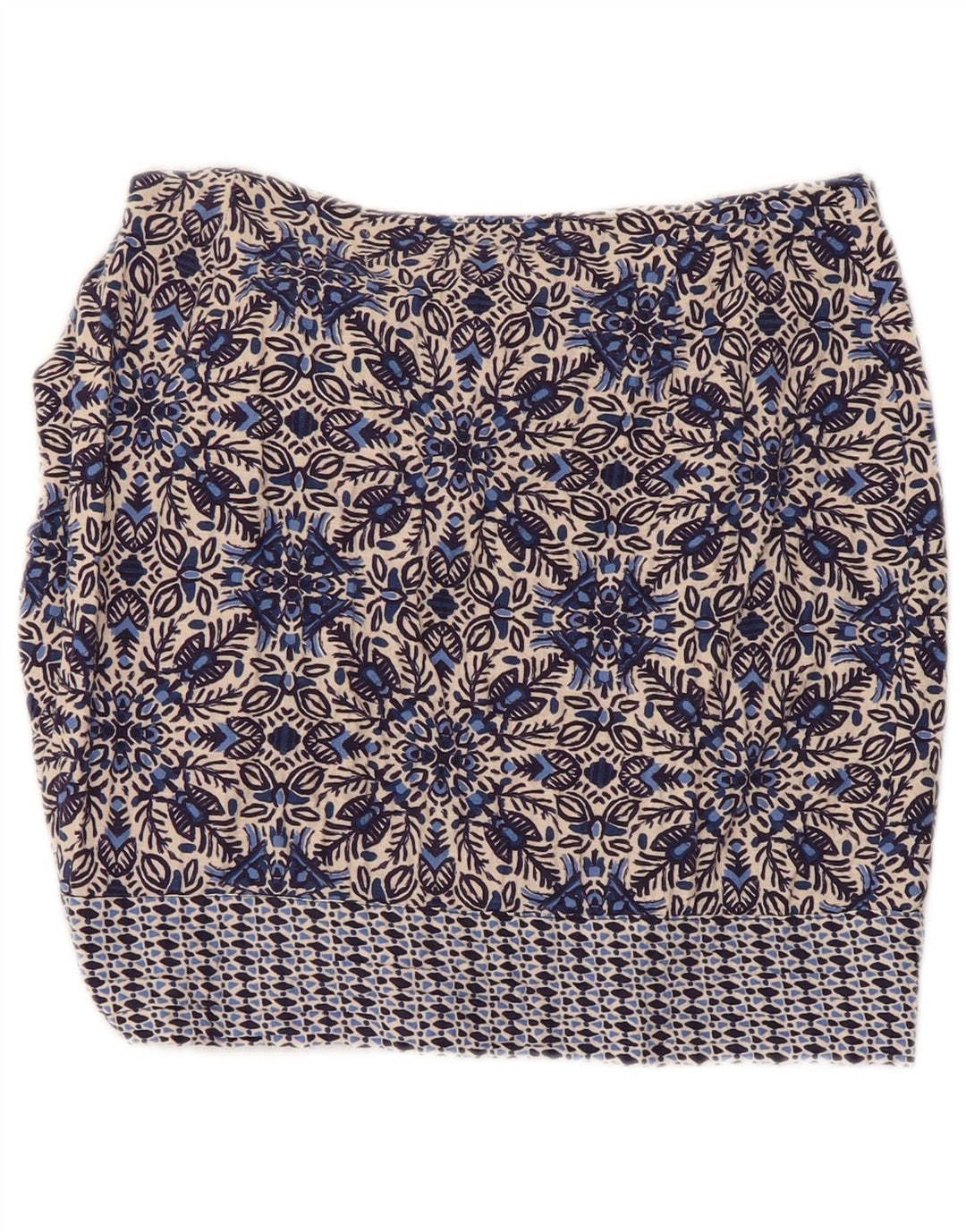 Zara Wickelrock für Damen, Größe S, Größe W26, Baumwolle mit blauem Blumenmuster
