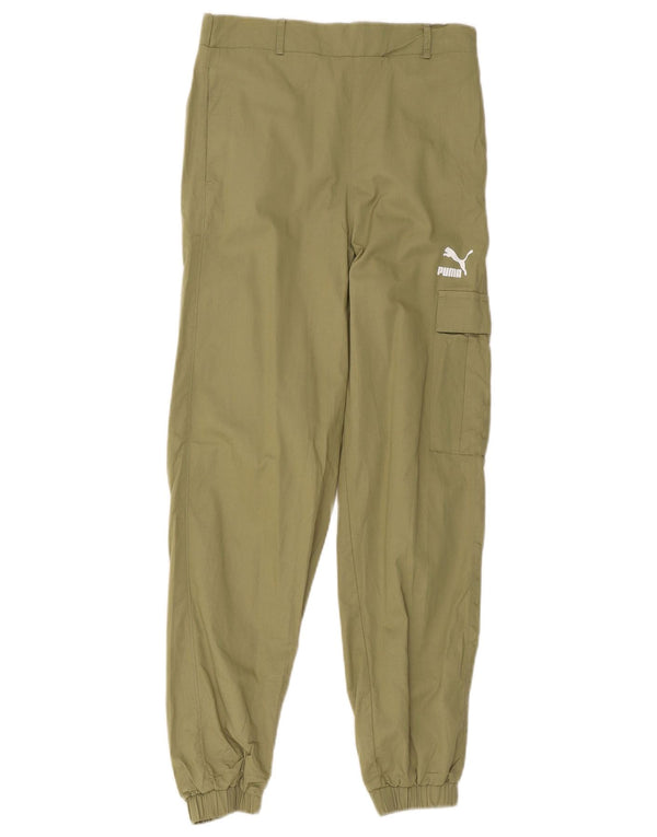 Puma Damen Joggers Cargohose Klein W28 L28 Khaki Baumwolle