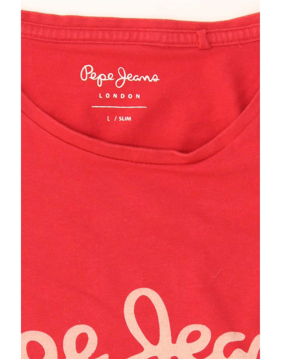 PEPE Jeans Herren Slim Fit Grafik-T-Shirt-Oberteil, Größe L, Rot