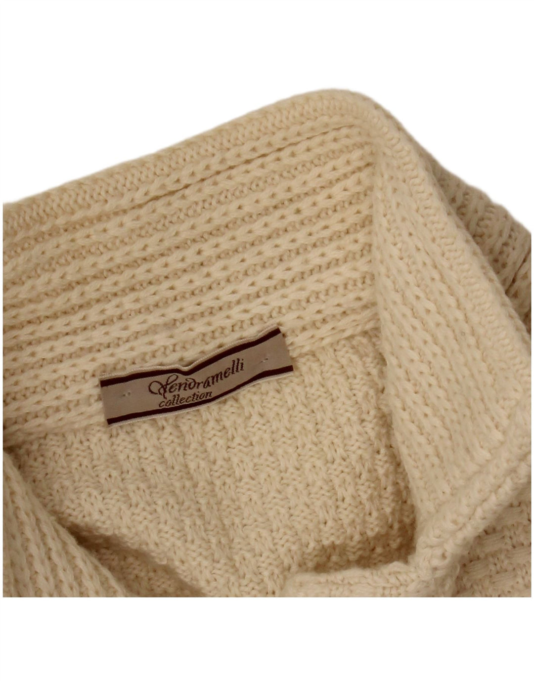 VINTAGE Damen Strickjacke Pullover UK 14 Medium Beige