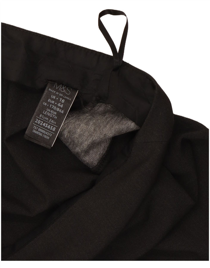 Marks & Spencer Damen Bleistiftrock UK 16 Large W34 Grau Polyester