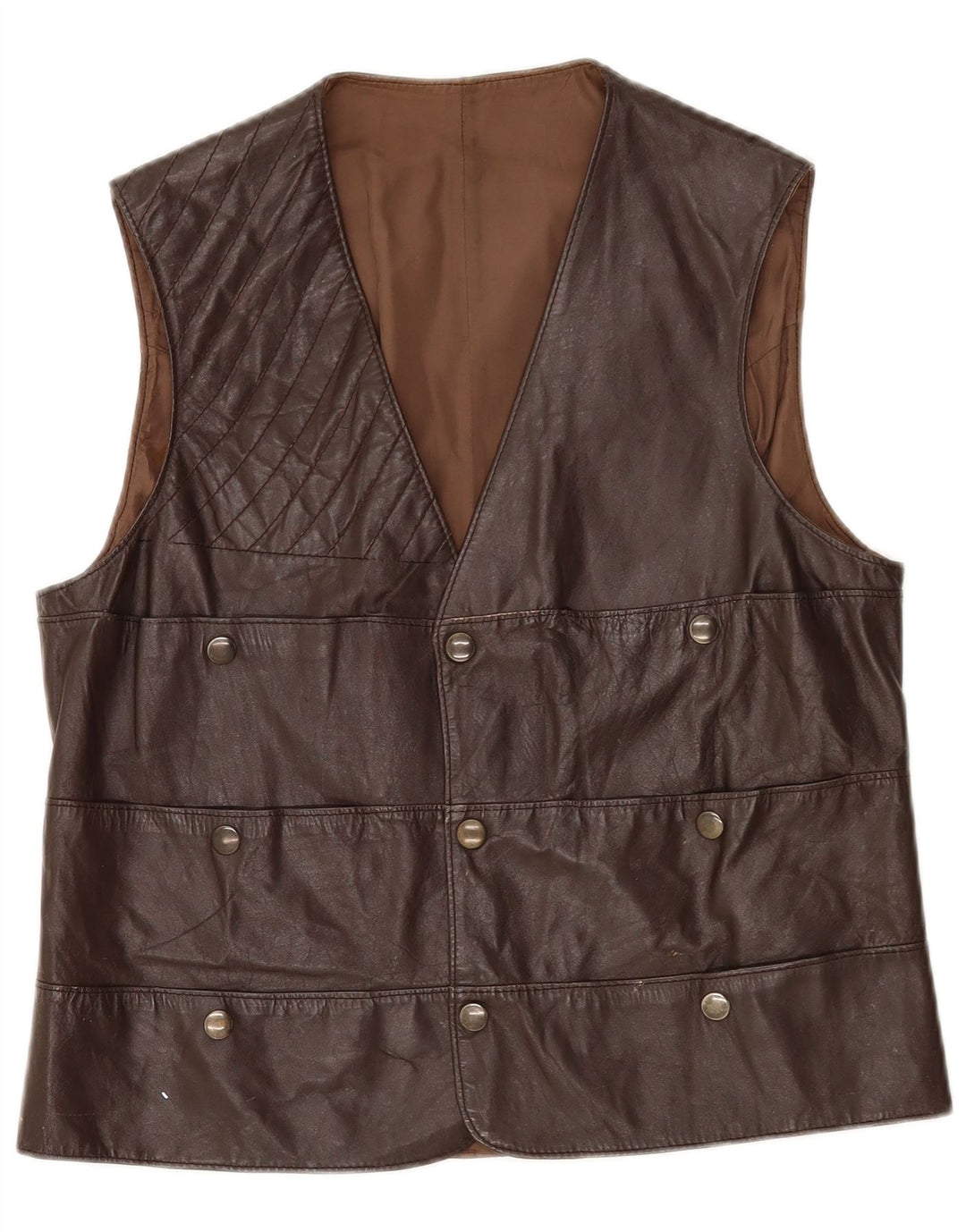 Vintage Herren Lederweste UK 36 Klein Braun