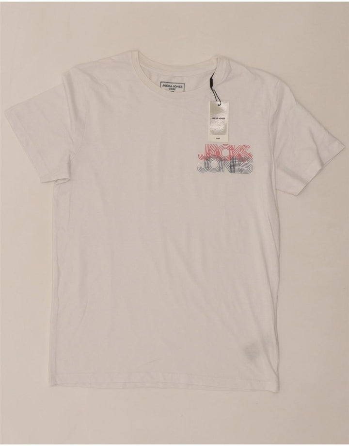 JACK & JONES Mens Graphic T-Shirt Top Large White Cotton Vintage Jack & Jones and Second-Hand Jack & Jones from Messina Hembry 