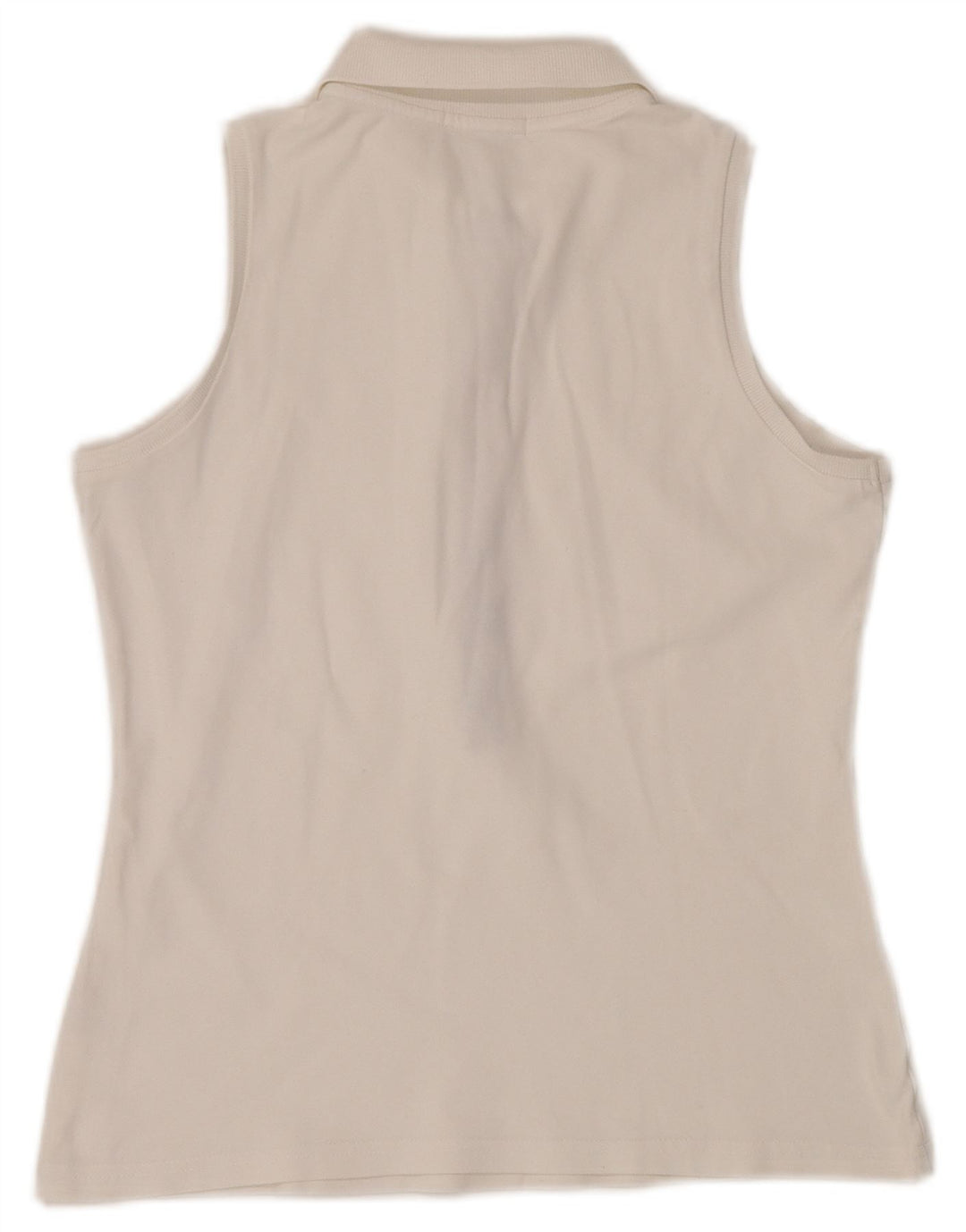 BURBERRY Damen BRIT ärmelloses Poloshirt UK 12 Mittelweiß