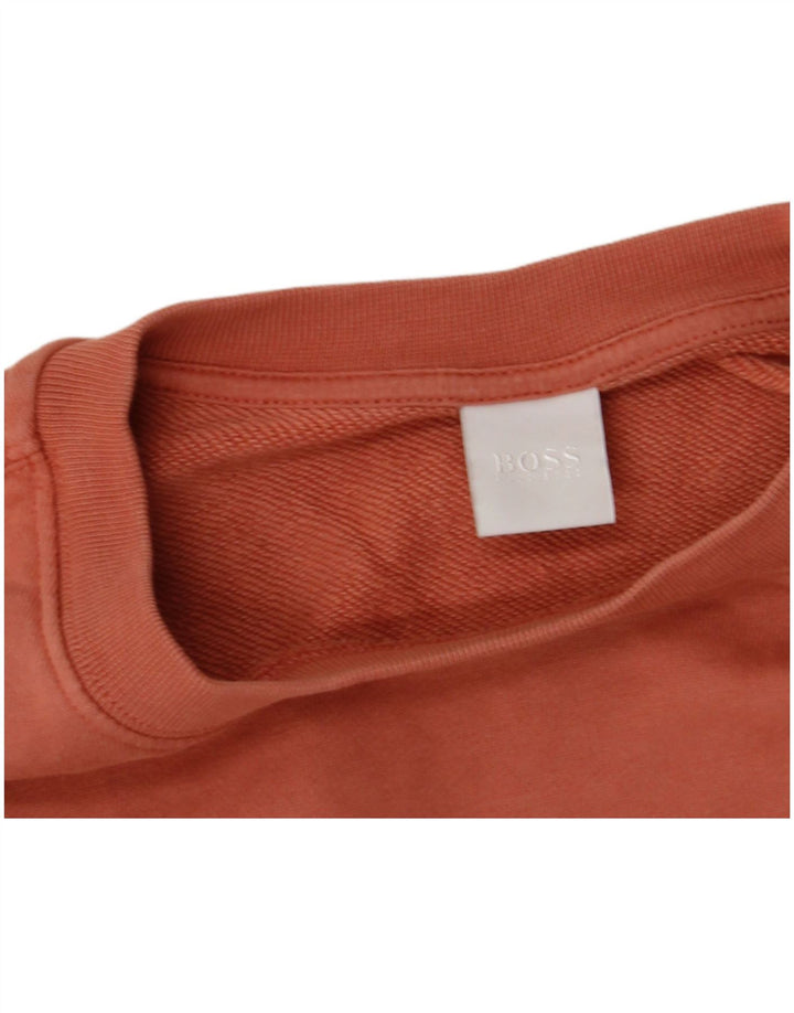 Hugo Boss Damen Grafik-Sweatshirt-Pullover UK 12 Mittelorange