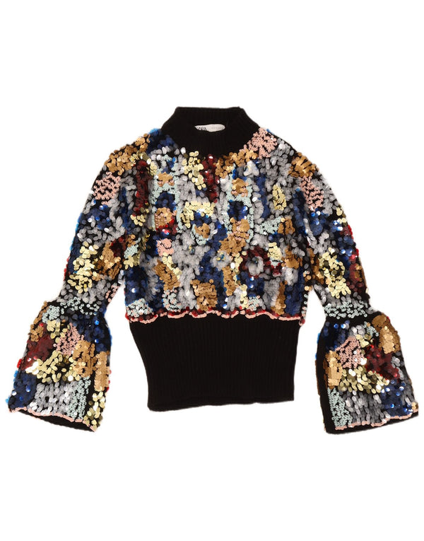 Rollkragenpullover für Damen von Zara, Größe M, mehrfarbig, gefleckt