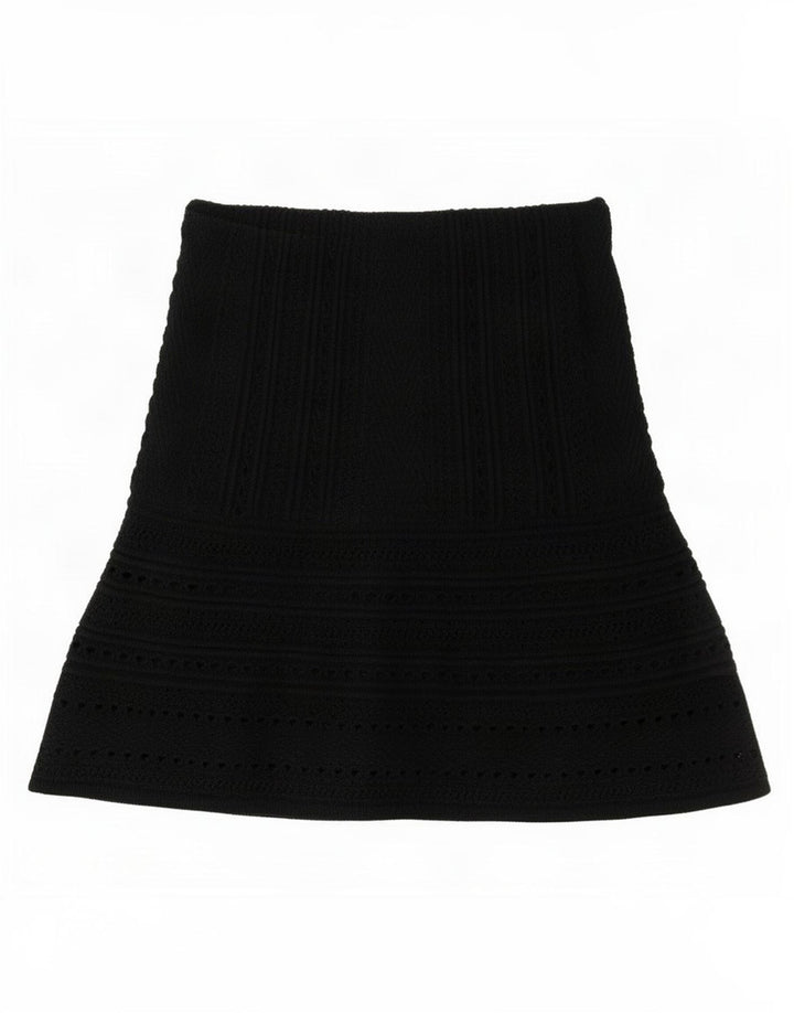 Zara Damen-Strick-Minirock, mittelgroß, W28, schwarze Baumwolle