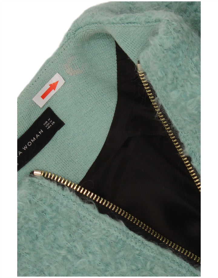 Zara Damen Übergroßer Mantel UK 14 Mittelblaue Baumwolle