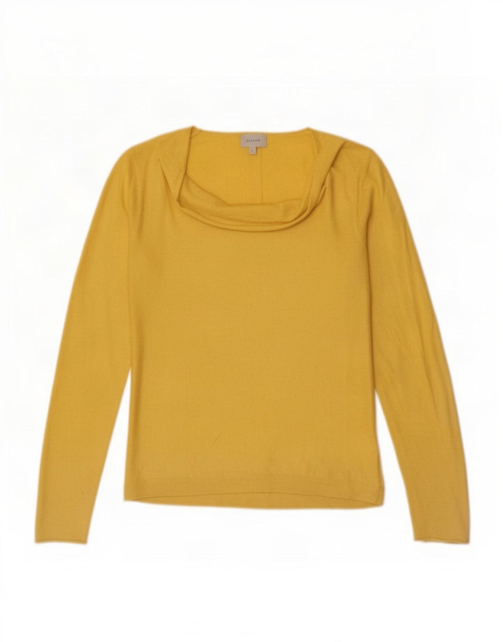 Jigsaw Damen Top Langarm UK 10 Small Gelb Polyamid