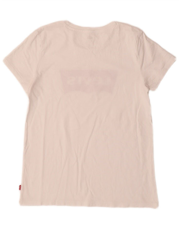 Levi's Damen-T-Shirt mit Grafik, UK 10, Größe S, Weiß