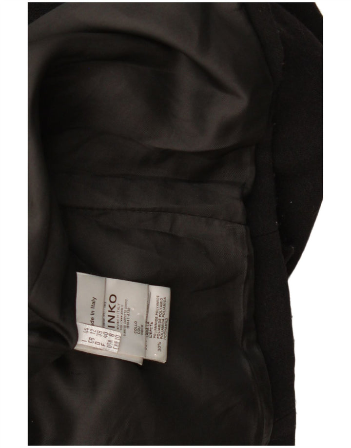 Pinko Damenmantel UK 12 Mittelschwarze Wolle