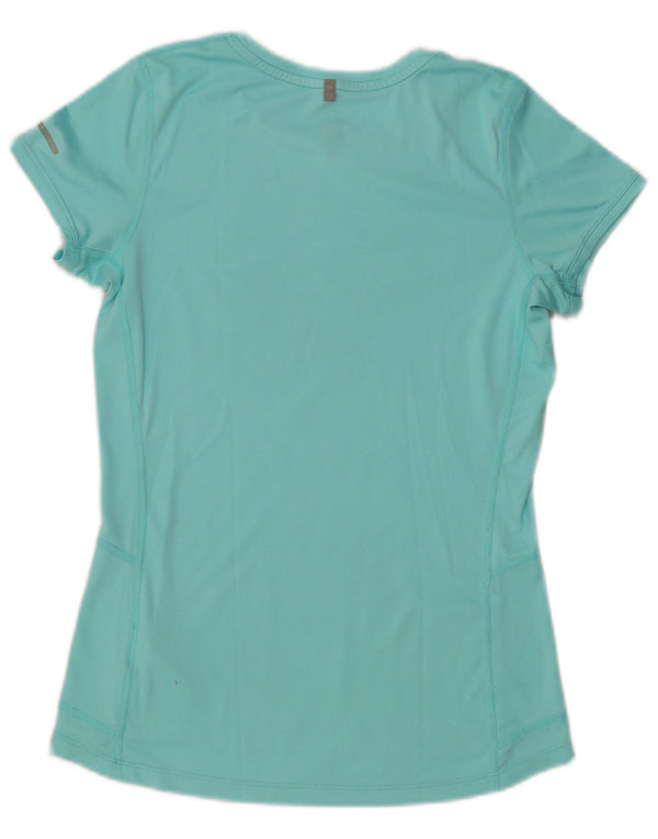Nike Damen Dri Fit T-Shirt Top UK 10 Small Türkis Polyester