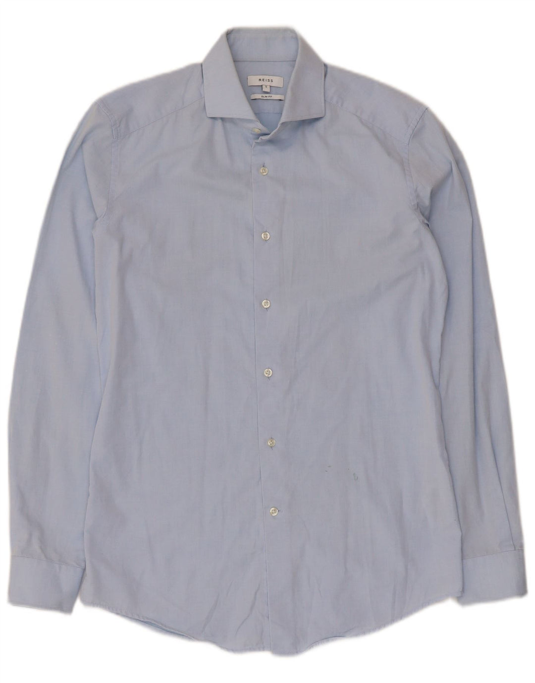 Reiss Herren-Slim-Fit-Hemd, klein, aus blauer Baumwolle