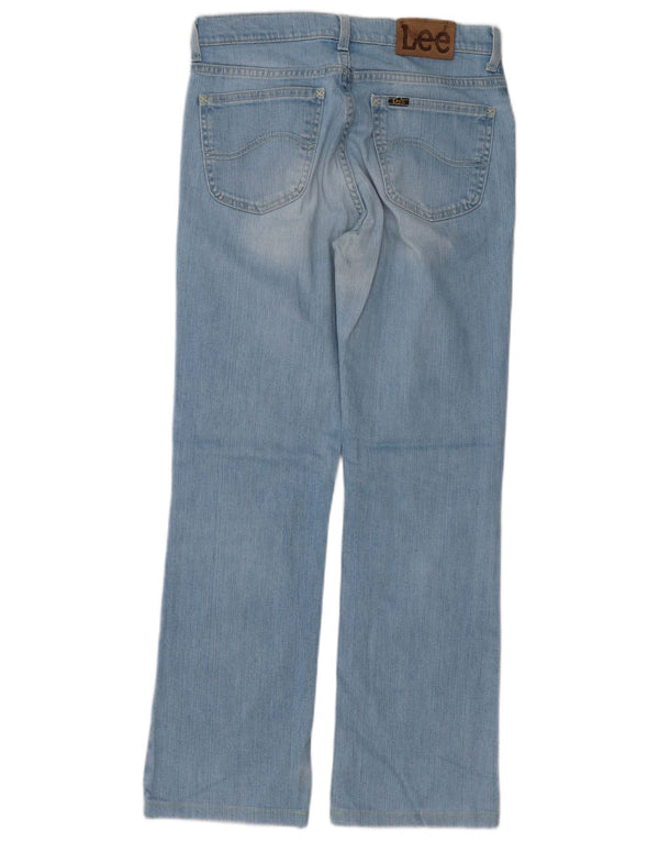 Lee Damen Straight Jeans W33 L30 Blaue Baumwolle