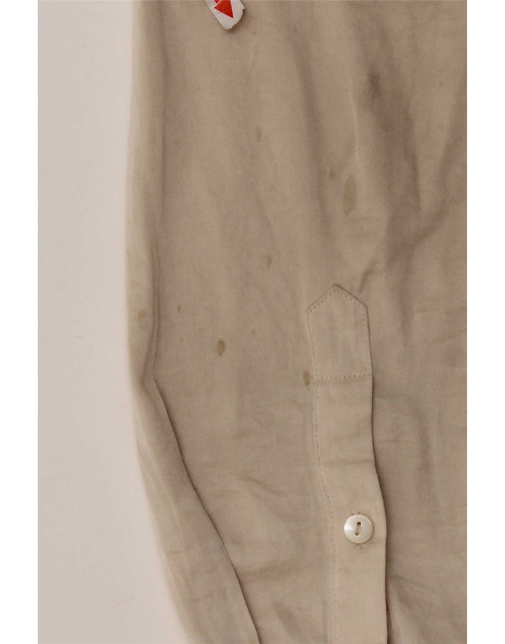 Jigsaw Womens Shirt UK 12 Medium Beige Polyester