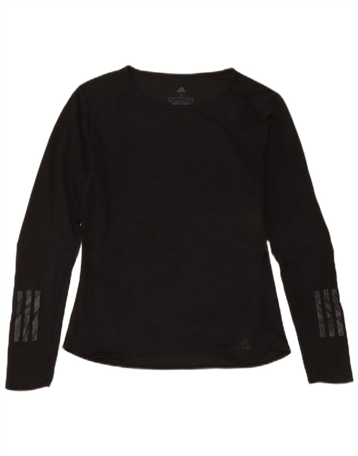 Adidas Damen Climacool Top Langarm UK 8/10 Small Schwarz Polyester