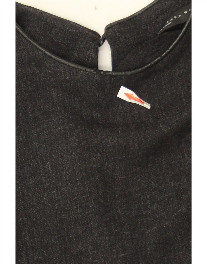 Langärmliges A-Linien-Kleid von Zara für Damen, Gr. 10, Größe S, Grau