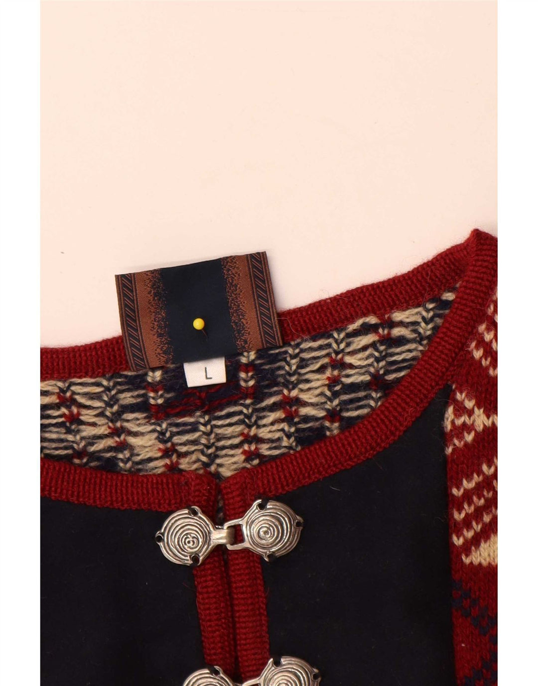 Sondre Herren-Pullover mit Rundhalsausschnitt, groß, rote Fair-Isle-Wolle