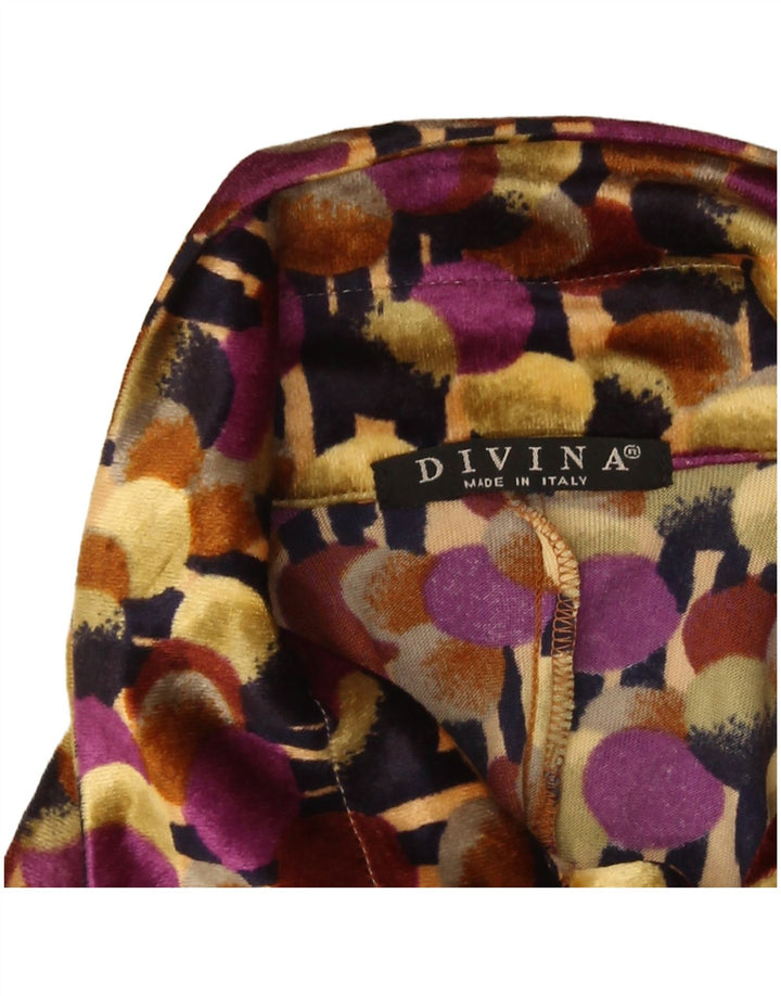 Divina Damen Velours-Hemdbluse UK 12 Medium Mehrfarbig gepunktet