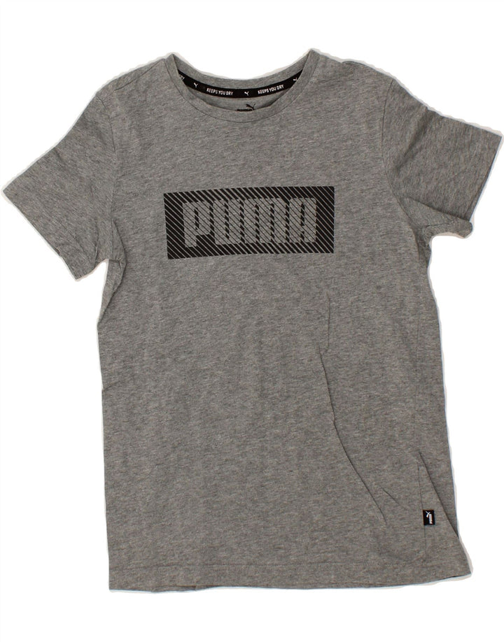 PUMA Boys Graphic T-Shirt Top 11-12 Years Medium Grey Vintage Puma and Second-Hand Puma from Messina Hembry 