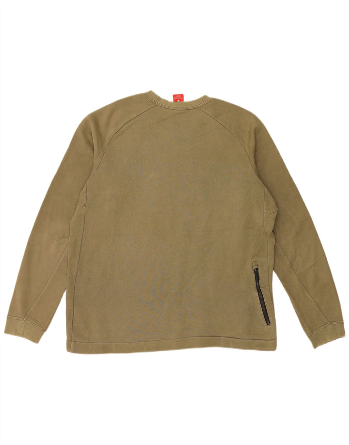 Nike Herren-Sweatshirt-Pullover, große Khaki-Baumwolle