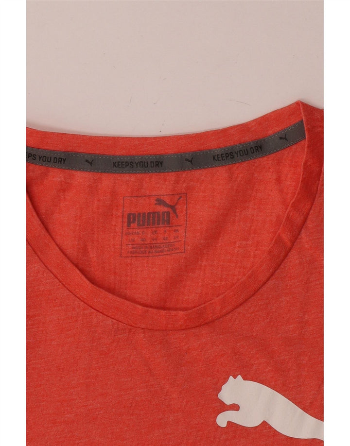 Puma Damen Grafik T-Shirt Top UK 14 Large Orange