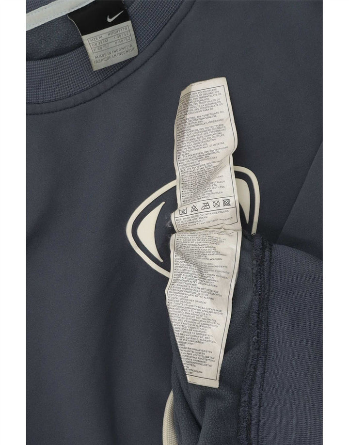 Nike Herren Sweatshirt Pullover UK 39/41 Mittelblaues Colourblock-Polyester