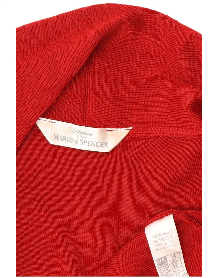 Marks & Spencer Damen-Strickjacke in Übergröße, offen, Gr. 14, Rot