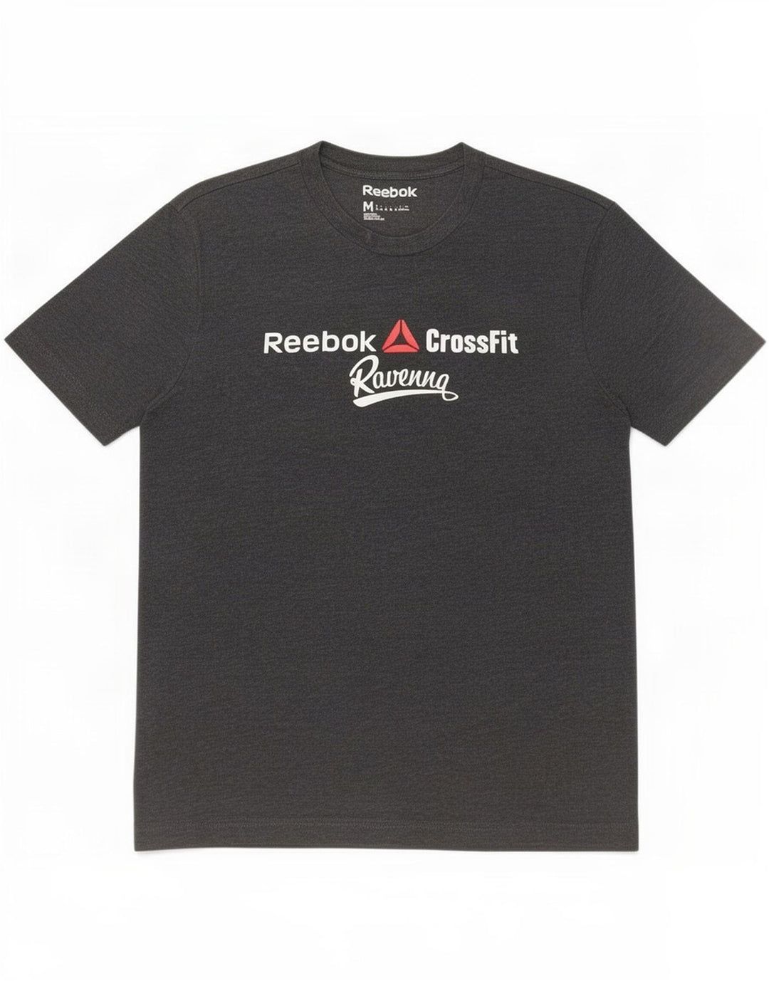 Reebok Herren Grafik-T-Shirt-Oberteil aus mittelgrauer Baumwolle