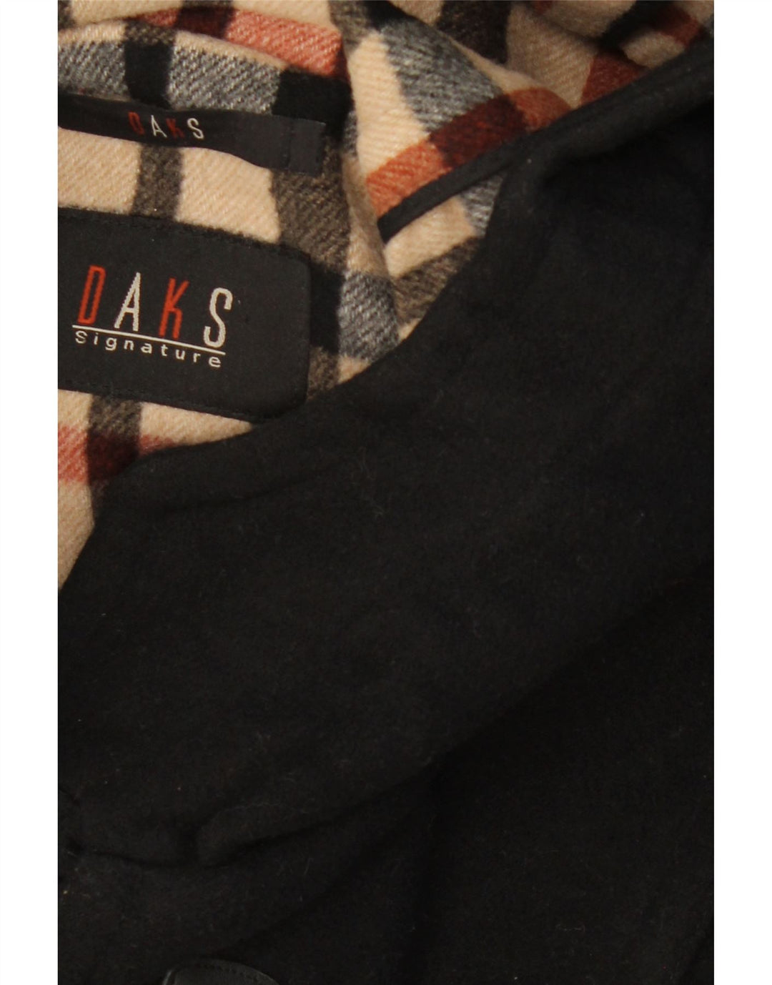 DAKS Damen Dufflecoat mit Kapuze, UK 16, Größe L, Schwarz