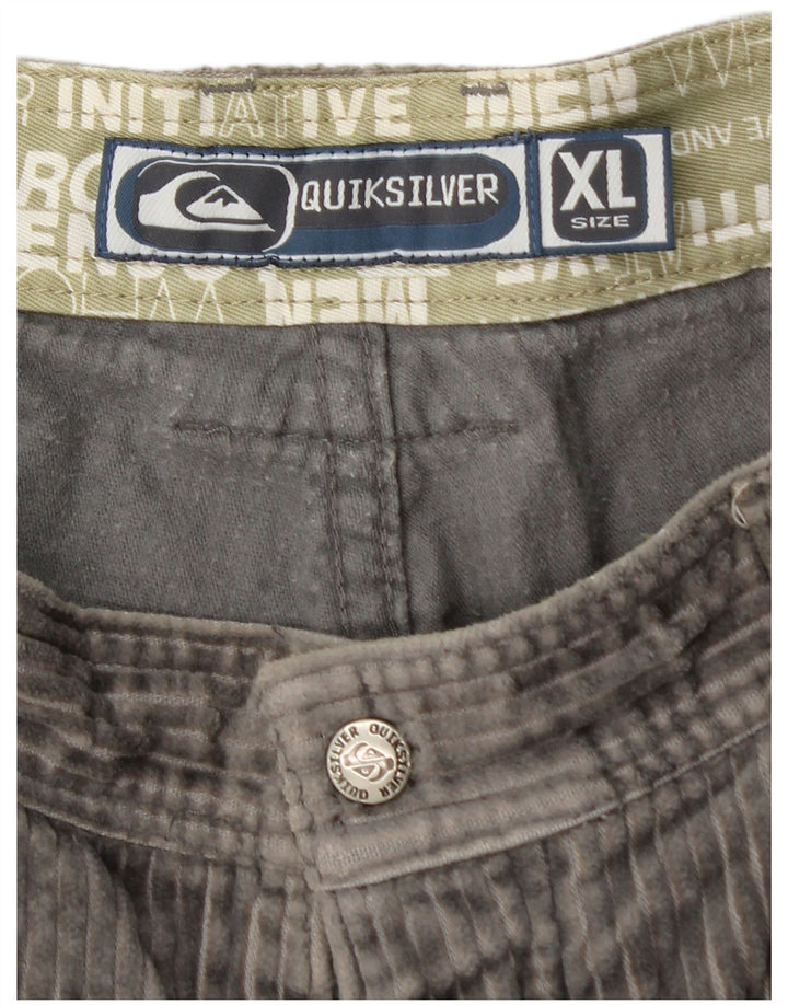 QUIKSILVER Herren gerade Cordhose XL W36 L32 graue Baumwolle
